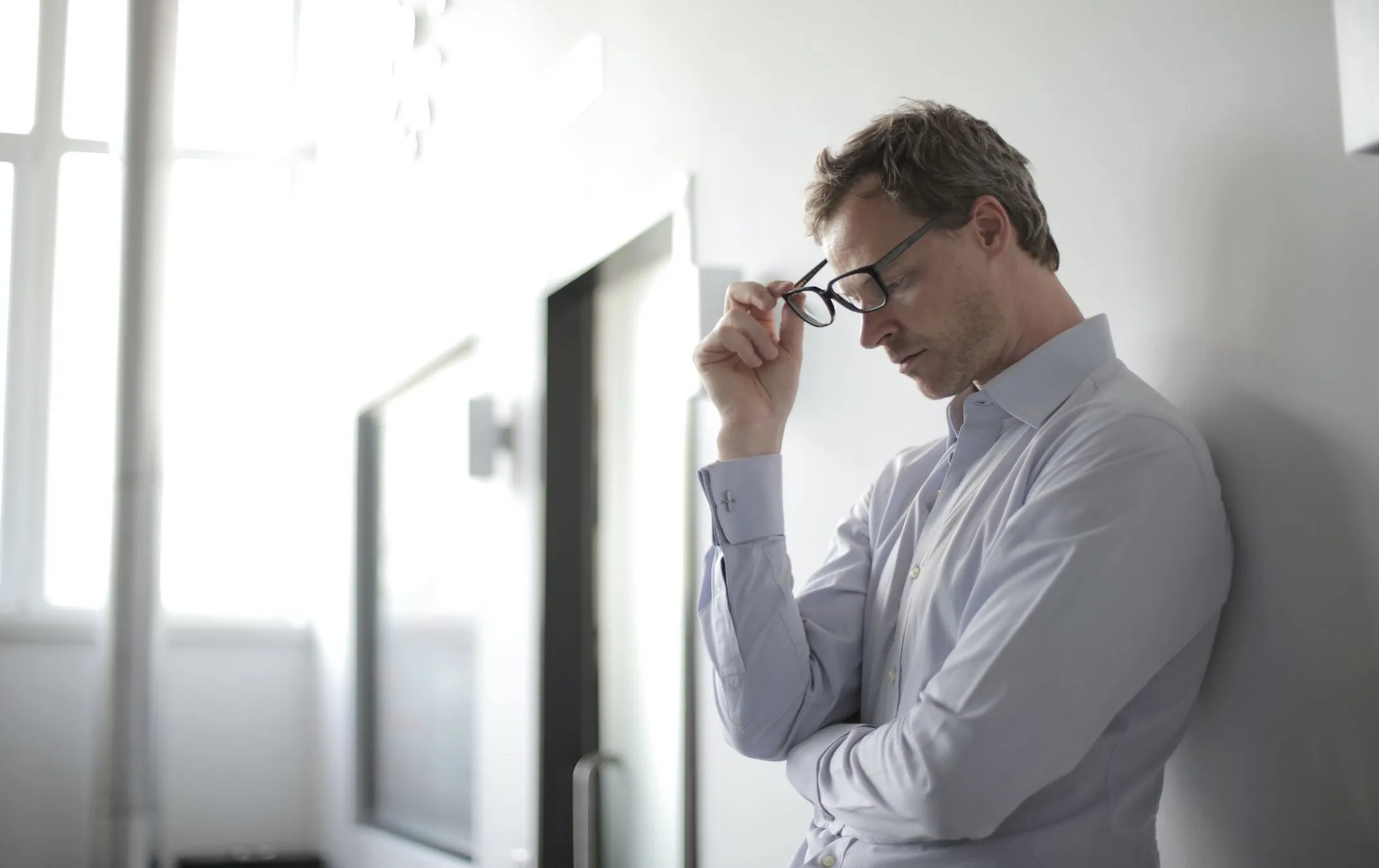 A stressed businessman